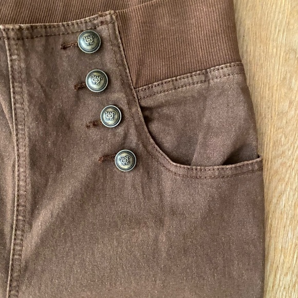 DG2 by Diane Gilman Brown Denim Bootcut Sailor Style Jeggings, Size ST - Picture 2 of 13